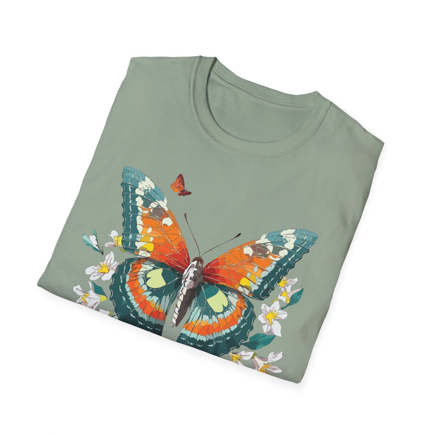 Butterfly T Shirt Unisex Softstyle Gildan 64000 100 Percent Ring Spun Cotton Monarch Tee