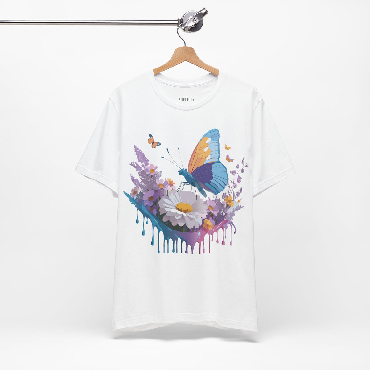 Butterfly Graphic Unisex Cotton Bella+Canvas Tee with Art Design n104