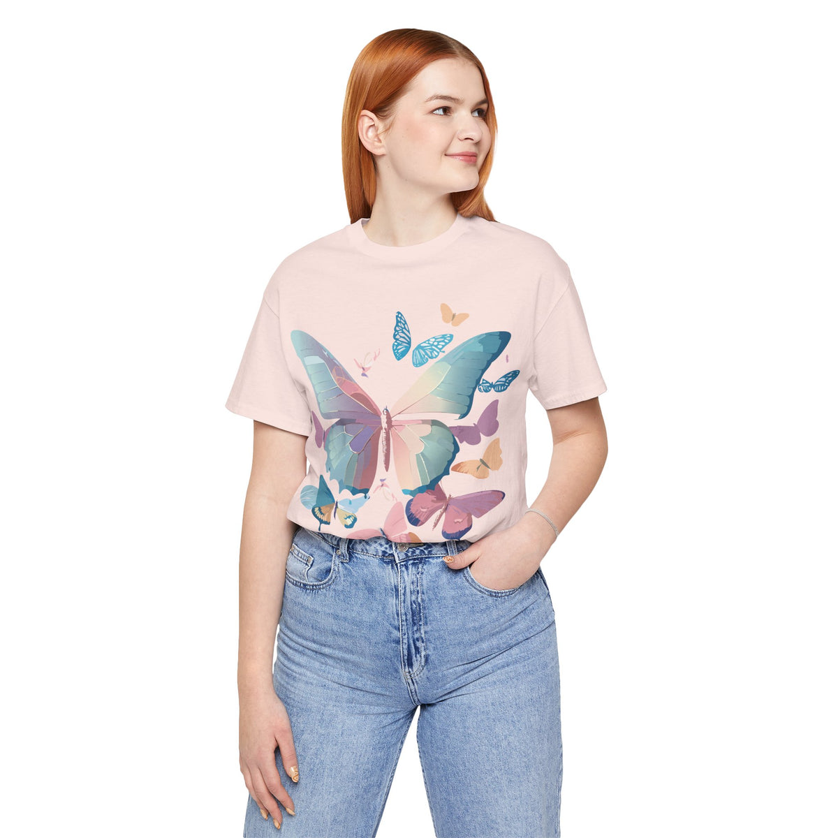 Butterfly Graphic Unisex Cotton Bella+Canvas Tee with Art Design n16