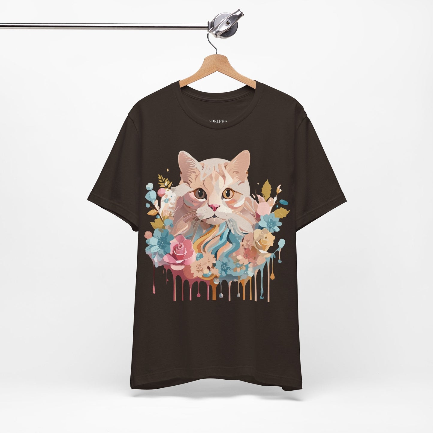 Cat Graphic Tee Unisex Short Sleeve Shirt With Adelpha Vintage Artwork
