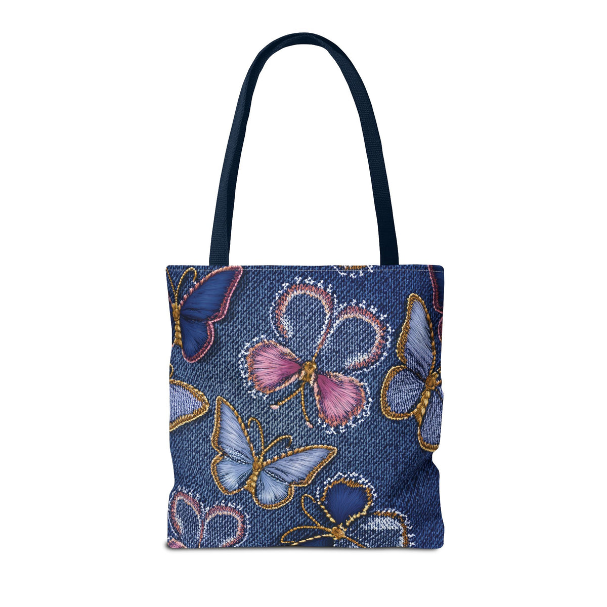 Denim Fabric Imitation Print Unisex Canvas Bag Poly Spun 3 Sizes Tote Bag 179