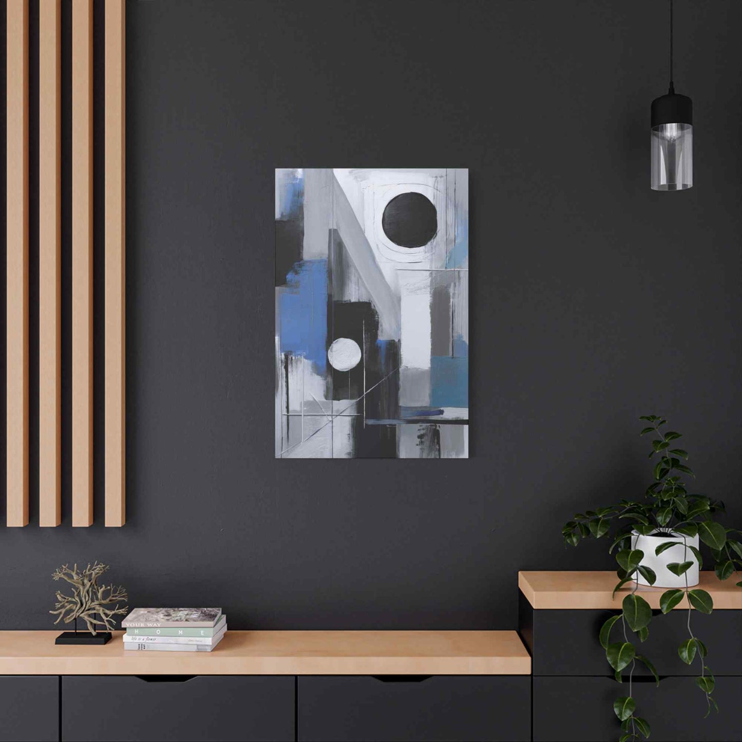 Blue Abstract Painting Print Canvas 20x24,20x30,24x30, 24x32,24x36,30x40, 32x48,36x48,40x60 Pine-Wood Inner Frame ABS-27