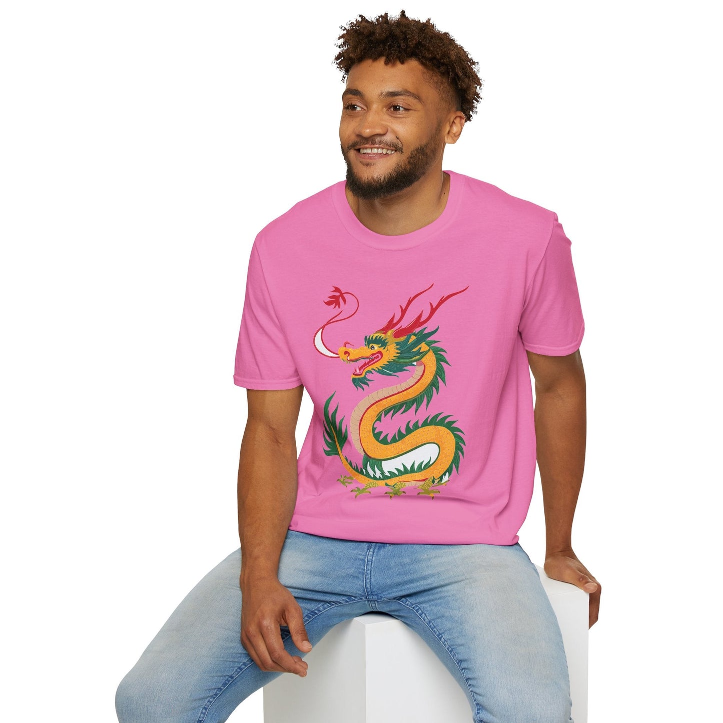 Dragon Graphic Unisex Cotton Softstyle Art Design Tee With Animals 7