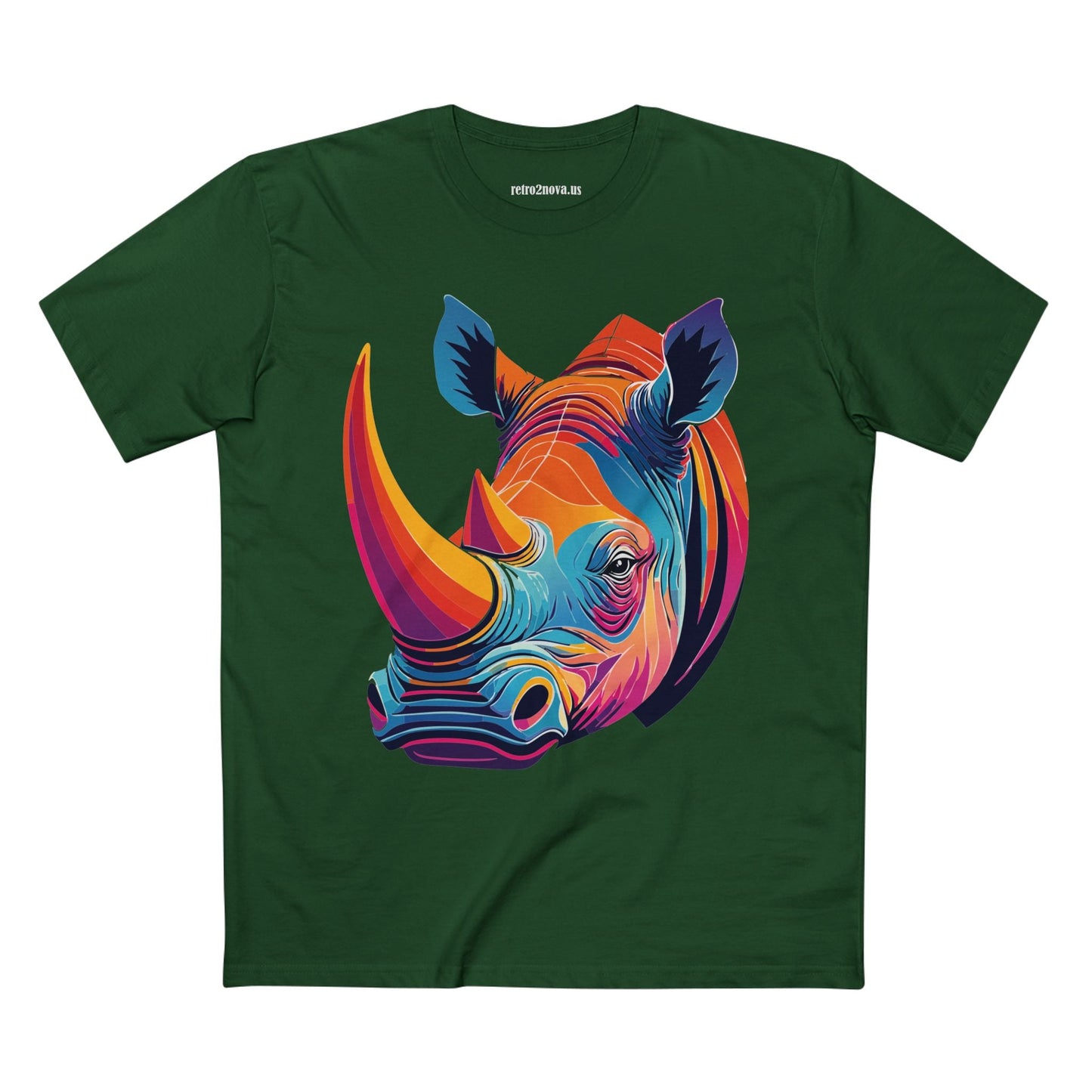 Rhino Shirt Unisex Premium Cotton Tee With Original Art Design From Retro2Nova Art Collection For Everyday Comfort