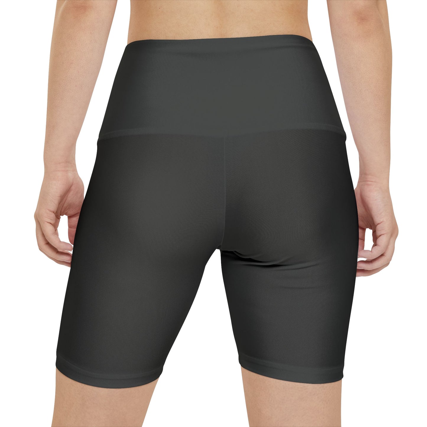 Charcoal Ash High-Waist Women's Workout Shorts — Sculpting Biker Activewear