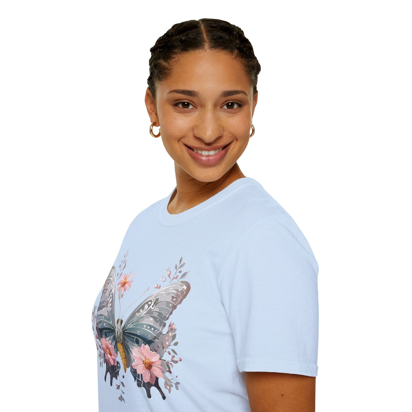 Butterfly Themed Unisex T Shirt Softstyle Monarch Gildan 64000 Ring Spun Cotton Tee