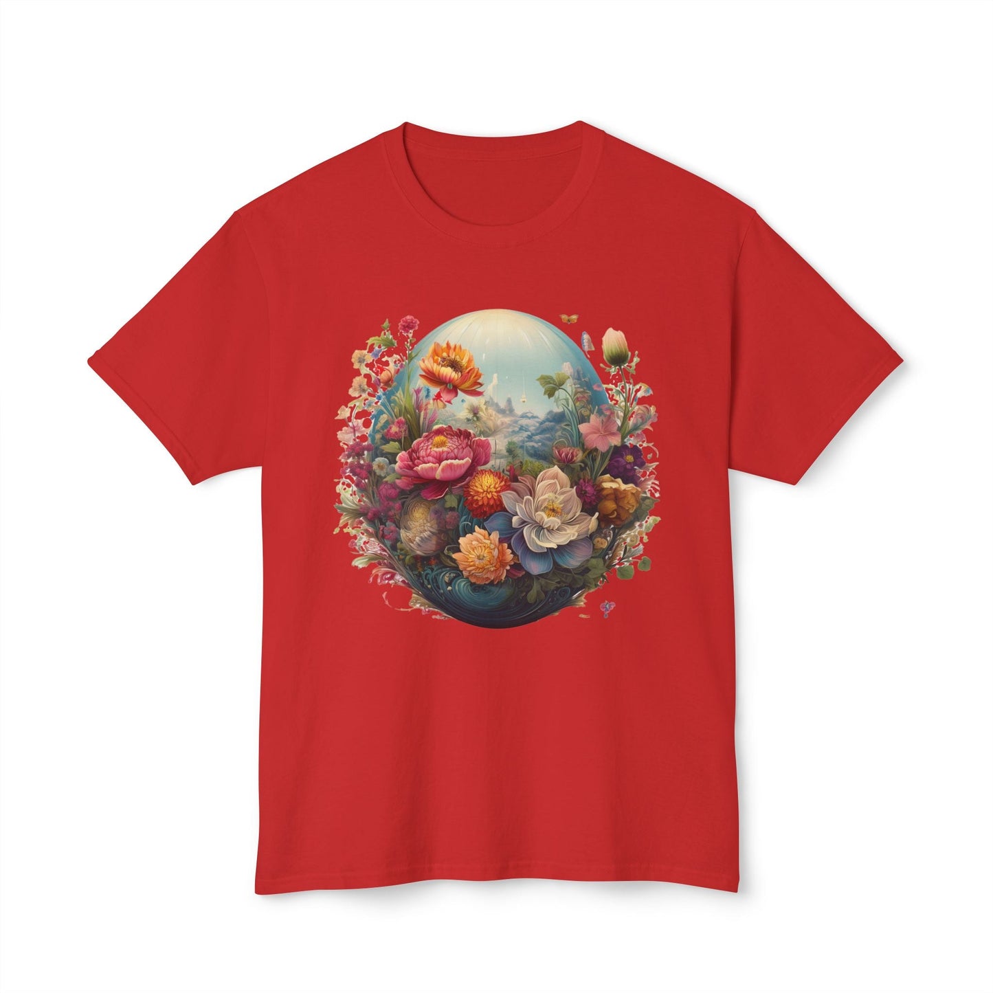 Unisex Floral T Shirt With Vintage Flower Art Print Cotton Tee For Men Women Everyday Wear