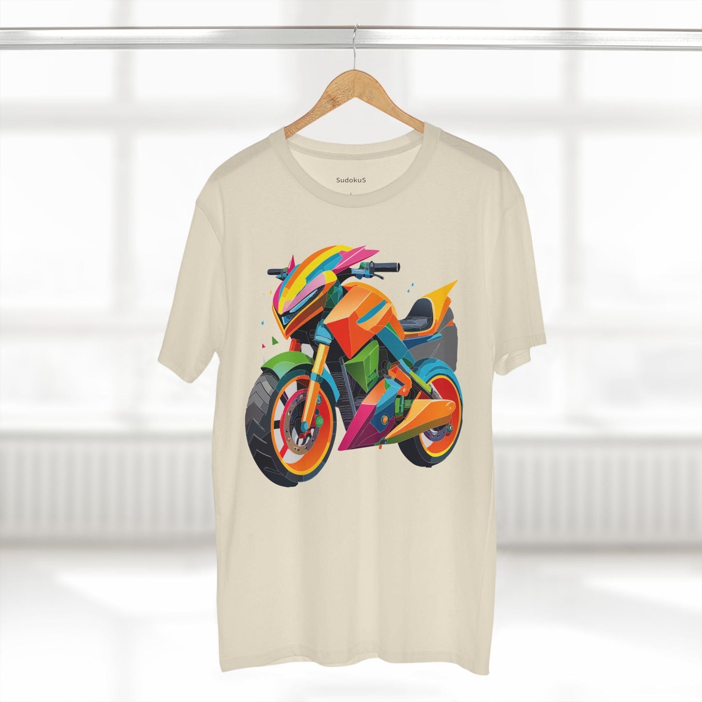 Moto Bike Graphic Unisex 100 Cotton Staple Tee 7