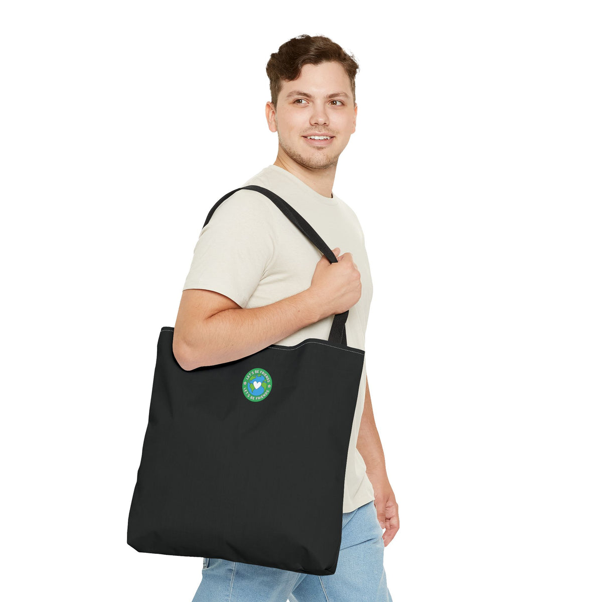 ECO BLACK COLOR CANVAS BAG HIGH-QUALITY 100% SPUN POLYESTER 3 SIZES BAG-E1