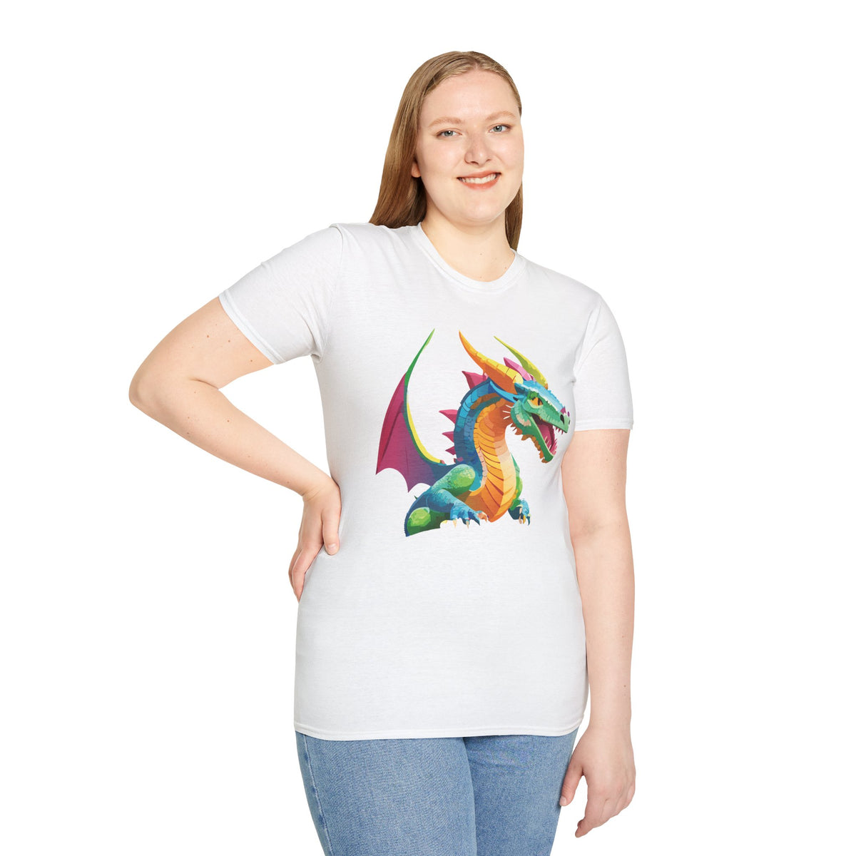 Dragon Graphic Tee Gildan Unisex 100 Cotton Tee Shirt with Animals m11