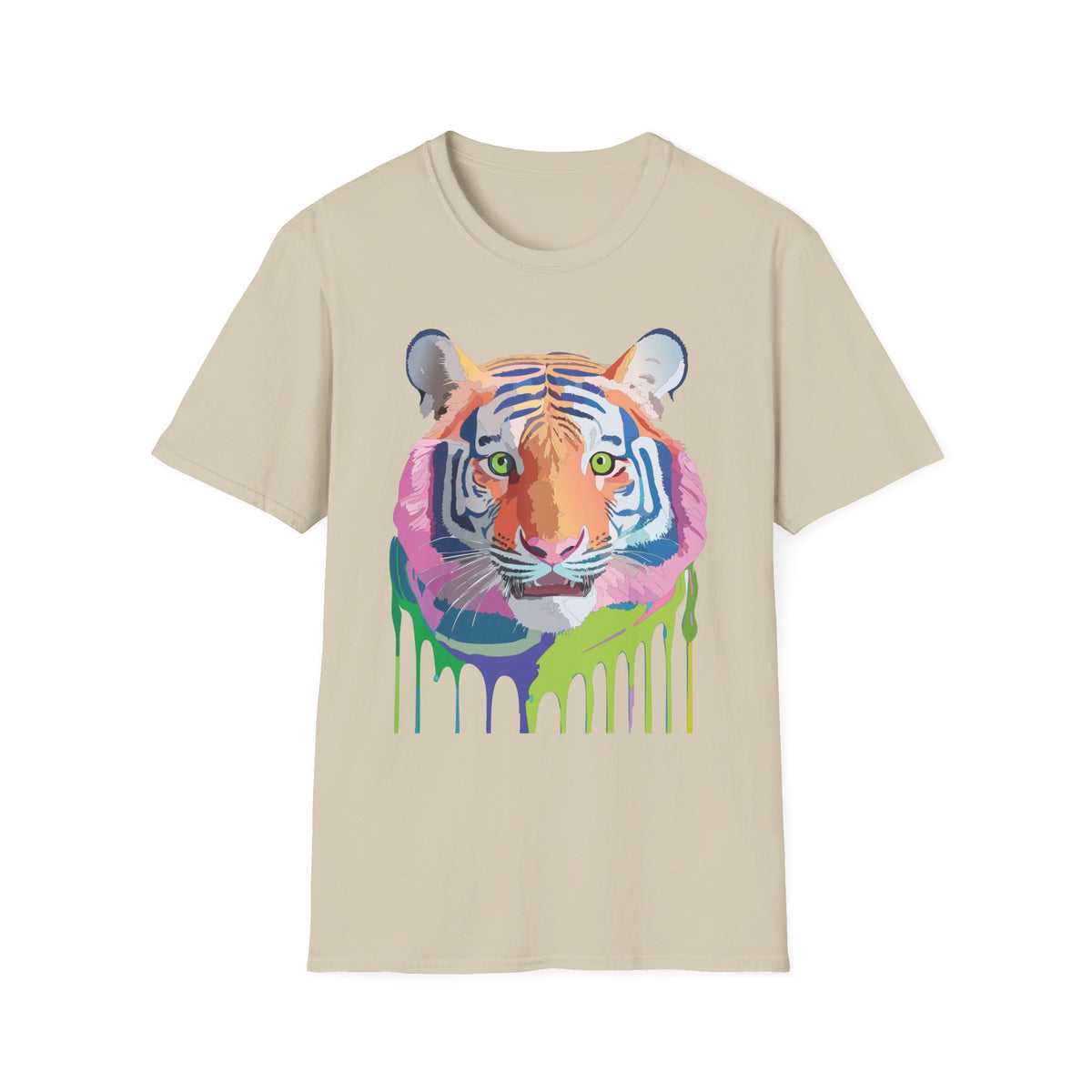 Colorful Drip Tiger T-Shirt | Vibrant Painted Tiger Tee