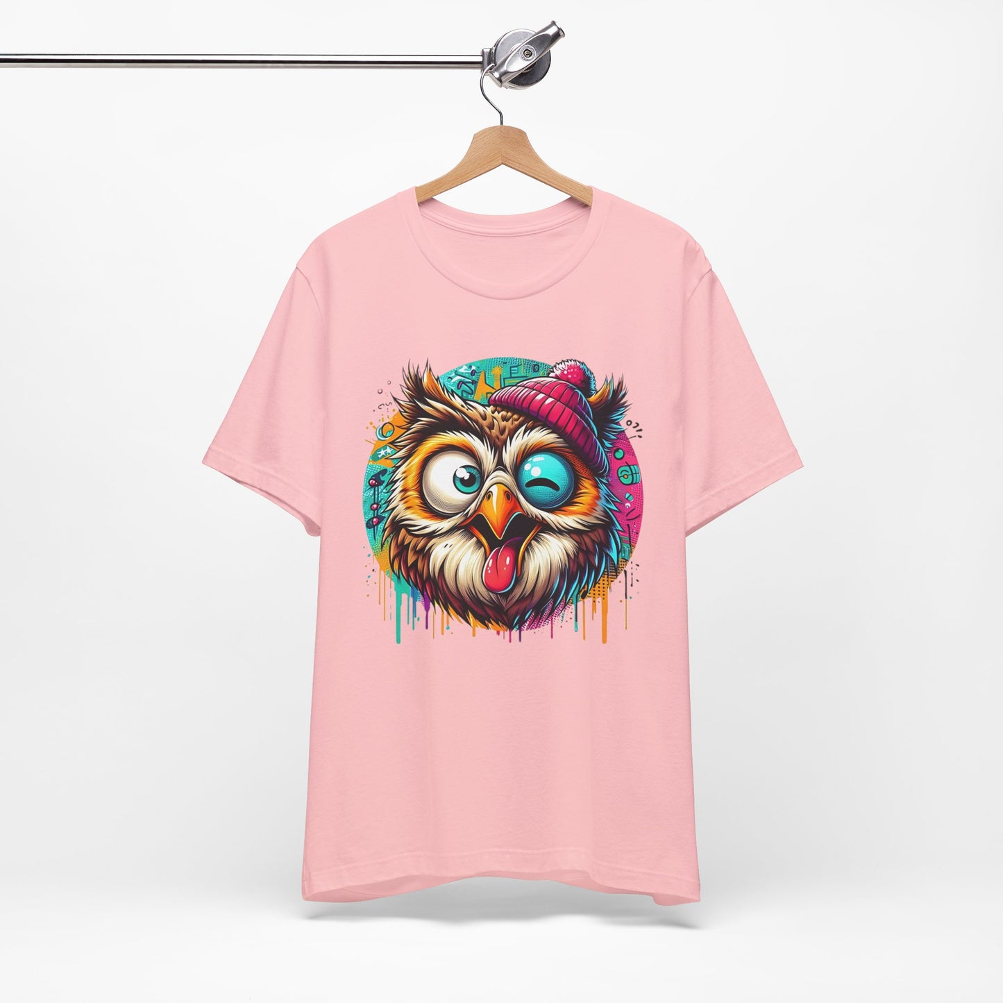 Colorful Owl Graphic Tee, Fun Owl Shirt, Funny Bird Shirt, Cute Cartoon Tees, Animal T-Shirt, Animal Tees, Art Design T-Shirt