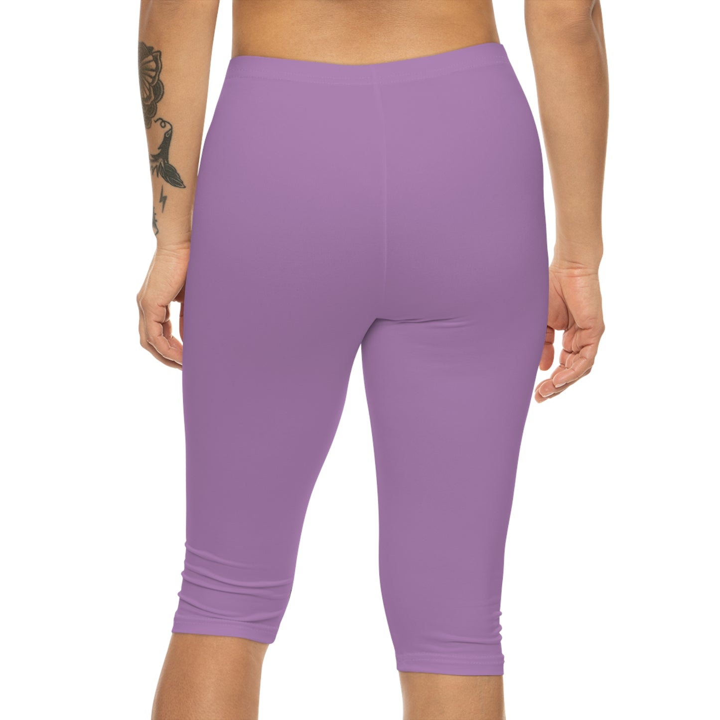 Evening Lilac Color Women's Brushed Suede Poly Span Casual Capri Leggings XS-2XL