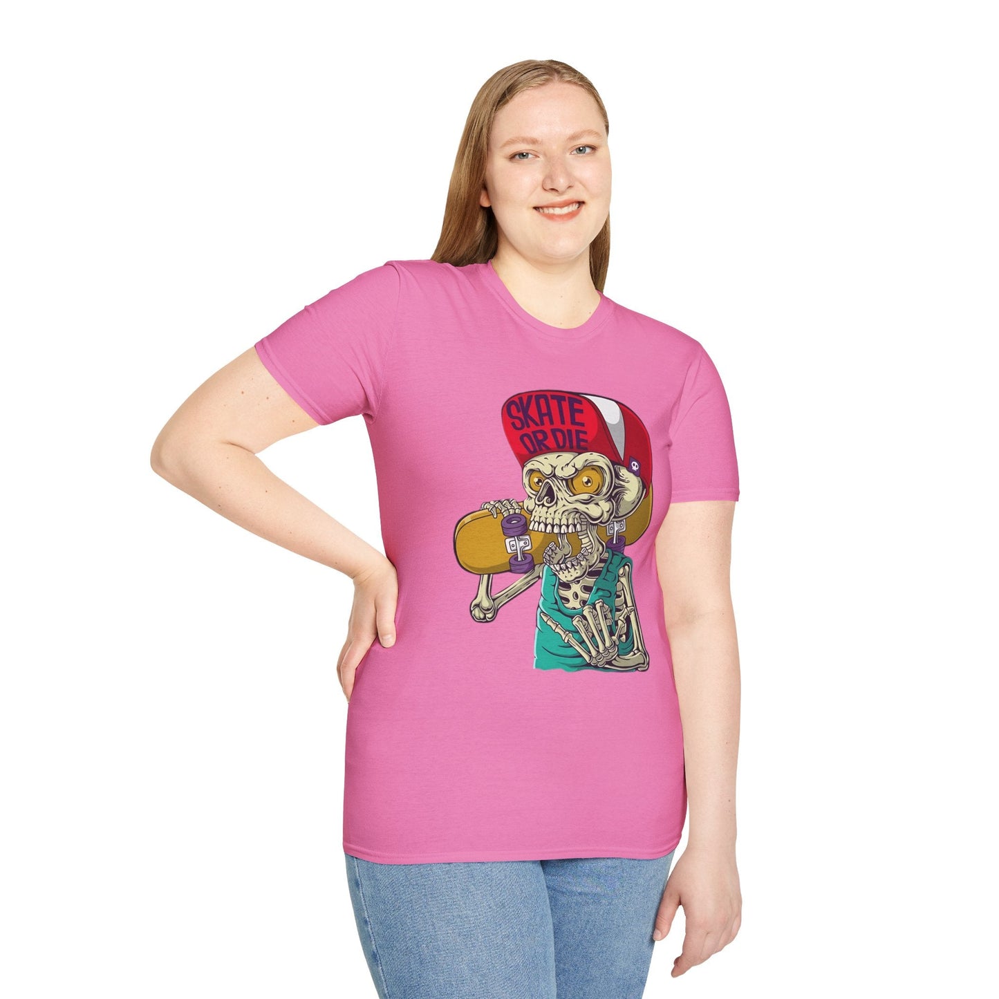 Skull T Shirt Skeleton Tee Unisex Softstyle Cotton Gildan 64000 Graphic Tee For Everyday Wear