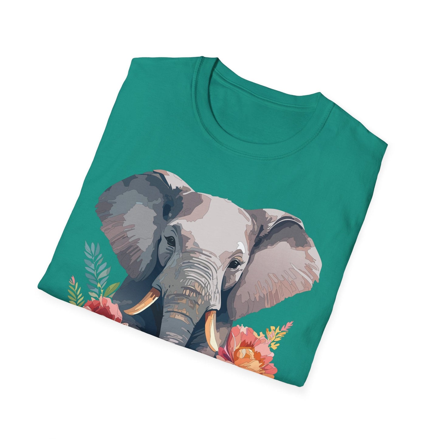 Elephant T Shirt Unisex Gildan Softstyle 64000 100 Percent Ring Spun Cotton Casual Tee