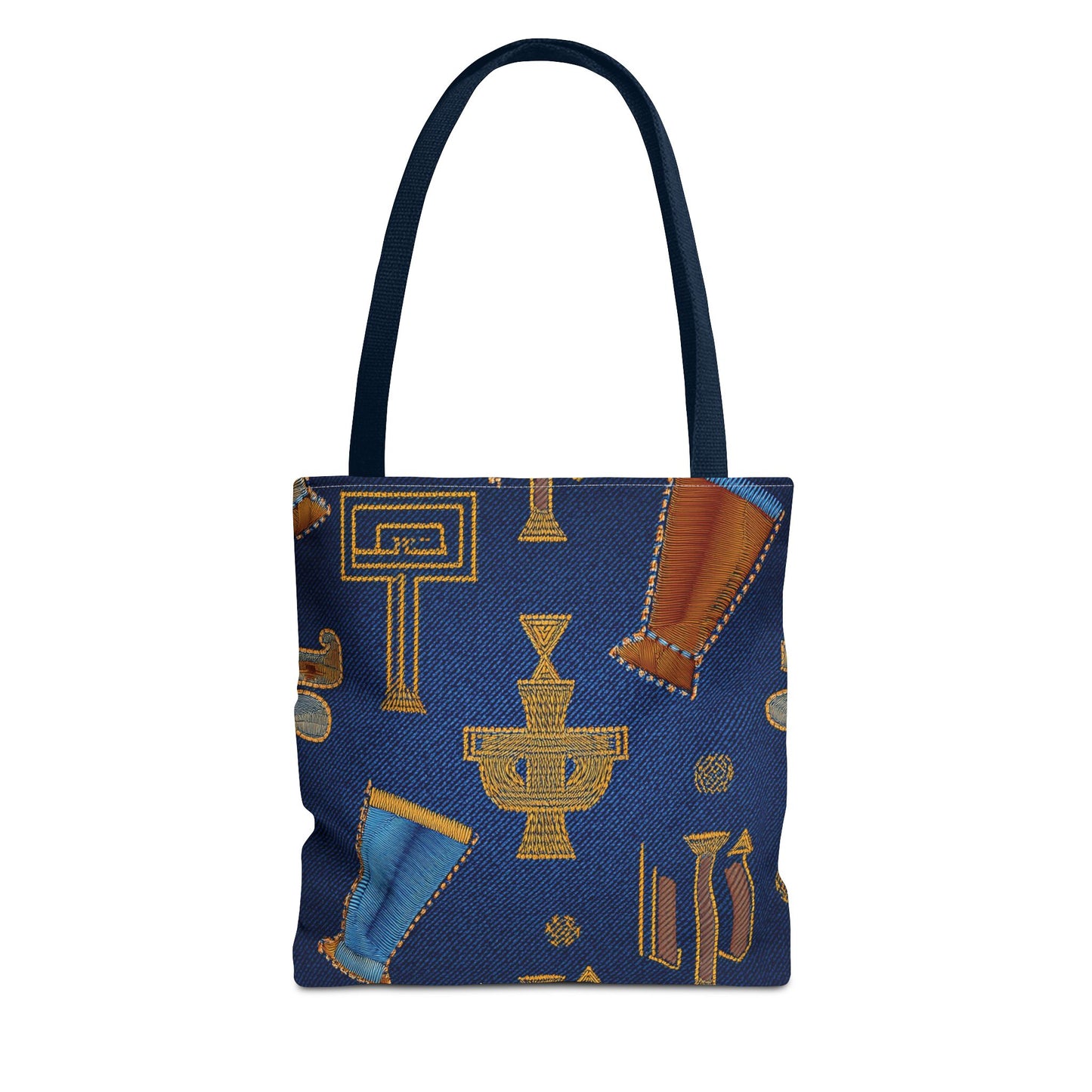 Denim Fabric Imitation Print Unisex Canvas Bag Poly Spun 3 Sizes Tote Bag 185-2