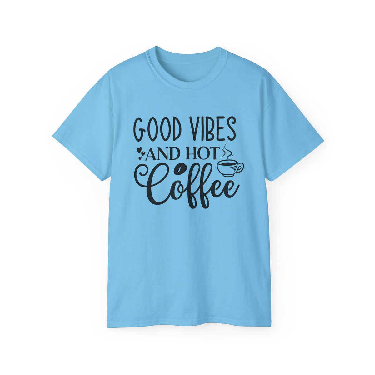 Good Vibes and Hot Coffee Tee | Coffee Lover Shirt, Morning Coffee Quote