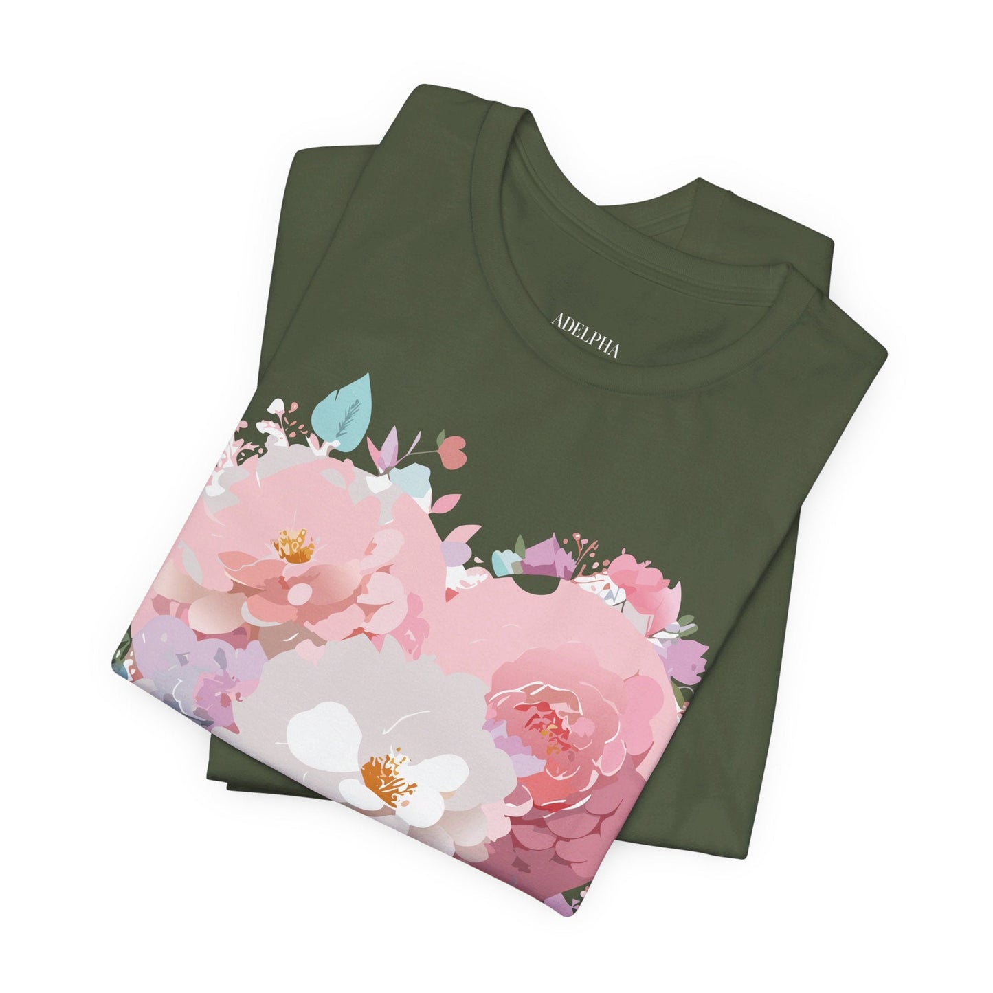 Valentine Day Graphic Unisex 100 Cotton Vintage Artwork with Love and Flower Design Tee 34