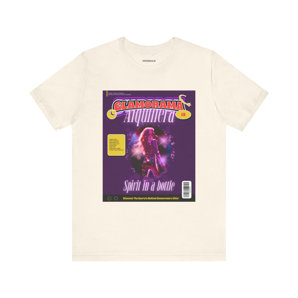 Magazine Cover Graphic Unisex Cotton Bella+Canvas Tee with Retro Poster ab26