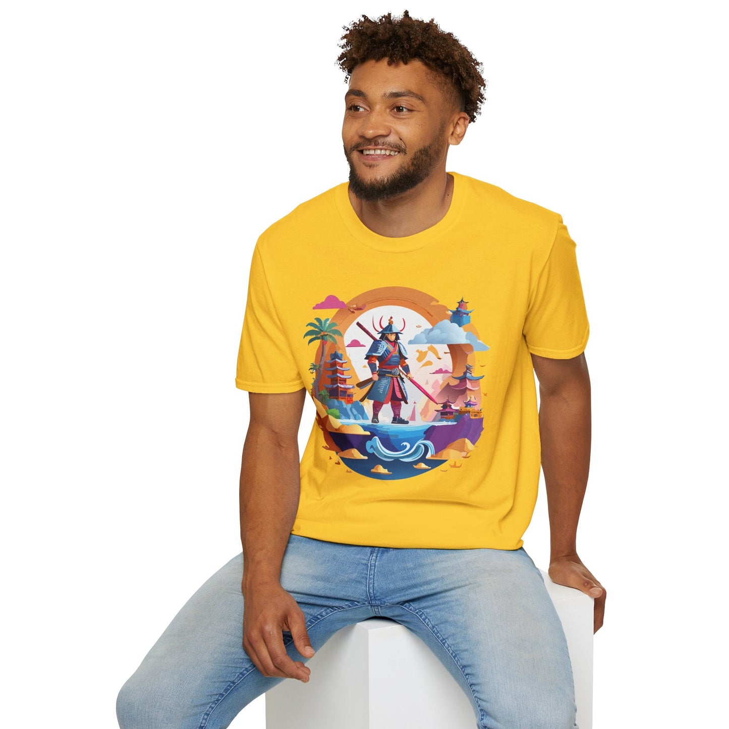 Samurai T Shirt Unisex Gildan Softstyle 64000 100 Percent Ring Spun Cotton Lightweight Tee