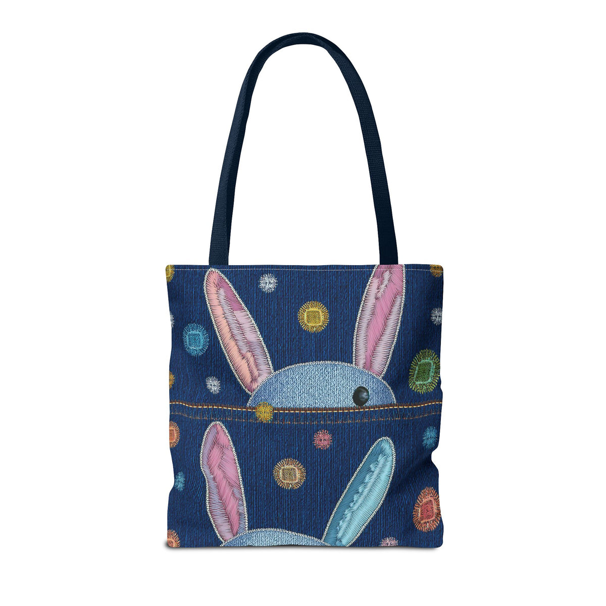 Denim Fabric Imitation Print Unisex Canvas Bag Poly Spun 3 Sizes Tote Bag 192-1