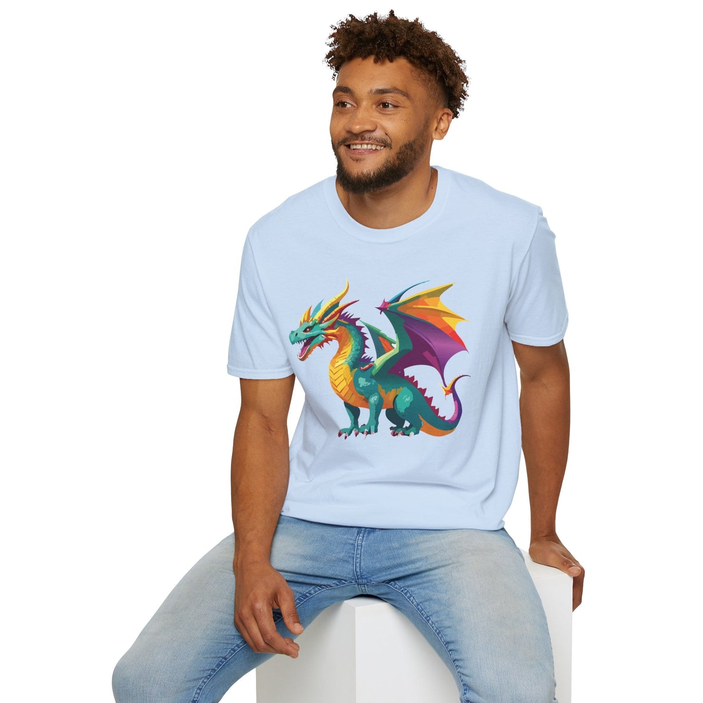 Dragon Graphic Unisex Cotton Softstyle Art Design Tee With Animals 10