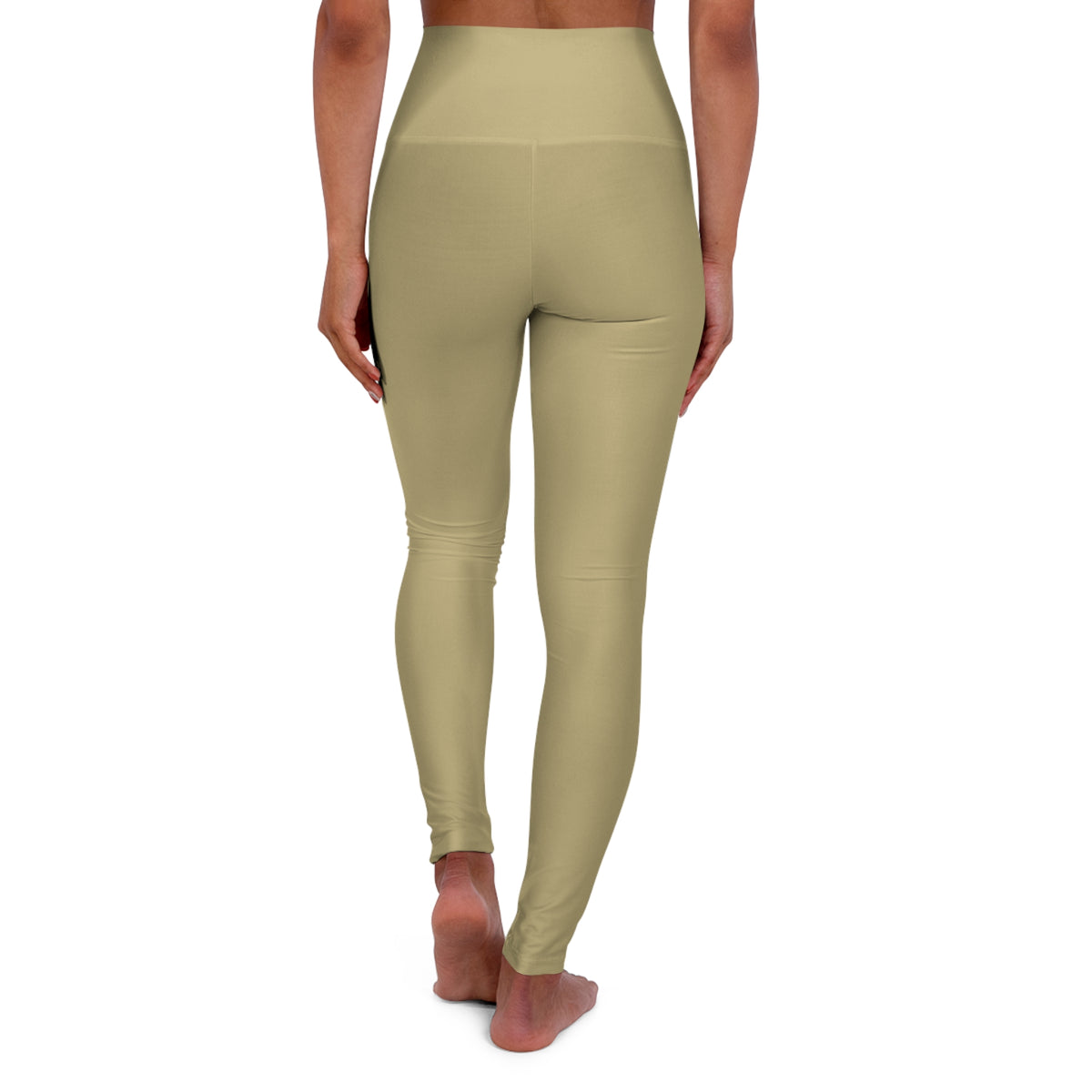 Summer Sand Khaki Color High-Waist Yoga Leggings Women's Seamless Poly-Span Stretchy Pants XS-2XL