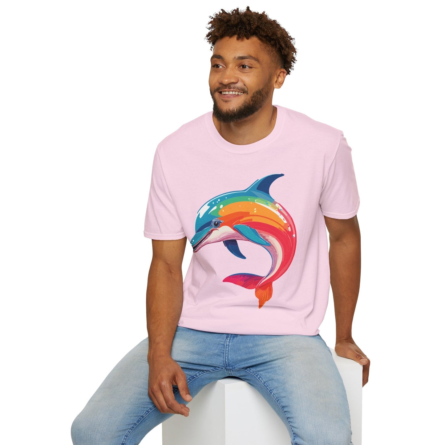 Dolphin Shirt For Unisex 100 Percent Ring Spun Cotton Gildan Softstyle 64000 Short Sleeve Tee
