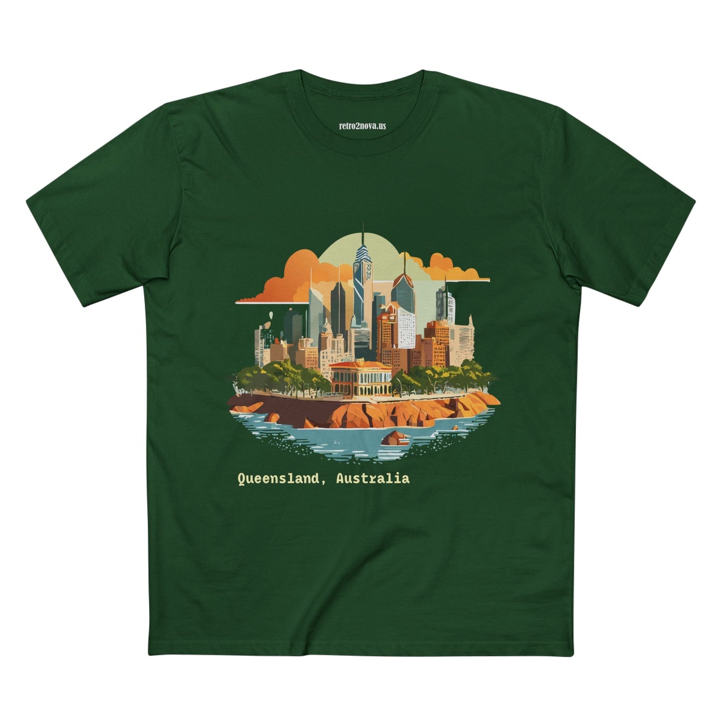 Unisex Travel Shirt Australia Art Tee Premium Cotton Original Design Retro2Nova TT65