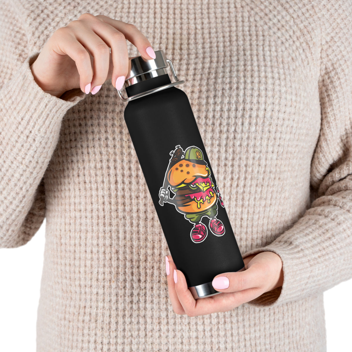 22oz Copper Insulated Water Bottle with Cartoon Design - CV10