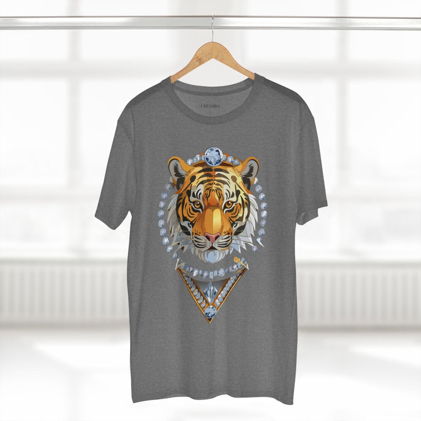 Tiger Graphic Unisex 100 Cotton Tee With Unique Animal Golden Medallion Art Design 5