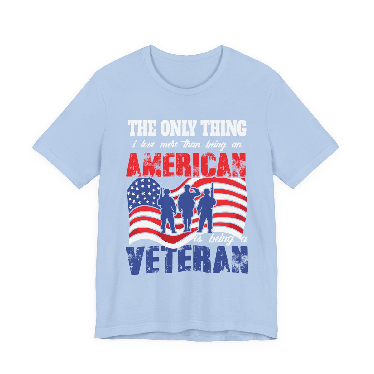 American Veteran silhouette flag T-Shirt Patriotic Veteran Unisex Cotton Tee v8
