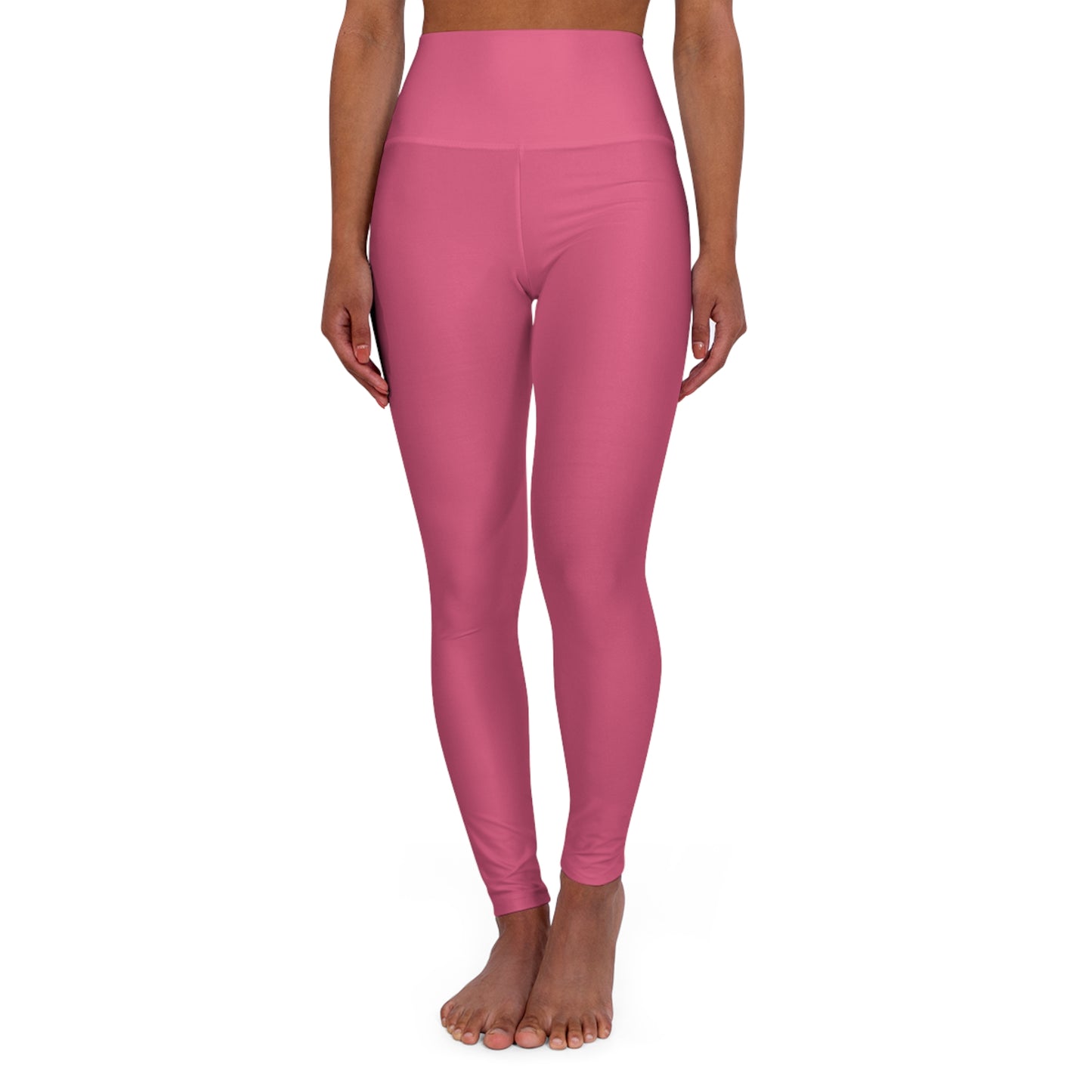 High-Waisted Blush Rose Yoga Leggings Women's Seamless Poly-Span Stretchy Pink Athletic Leggings