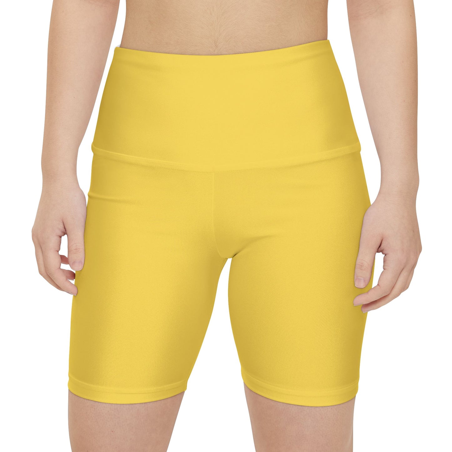 Yellow Gold Women's Workout Shorts — High-Waist Active Biker Shorts
