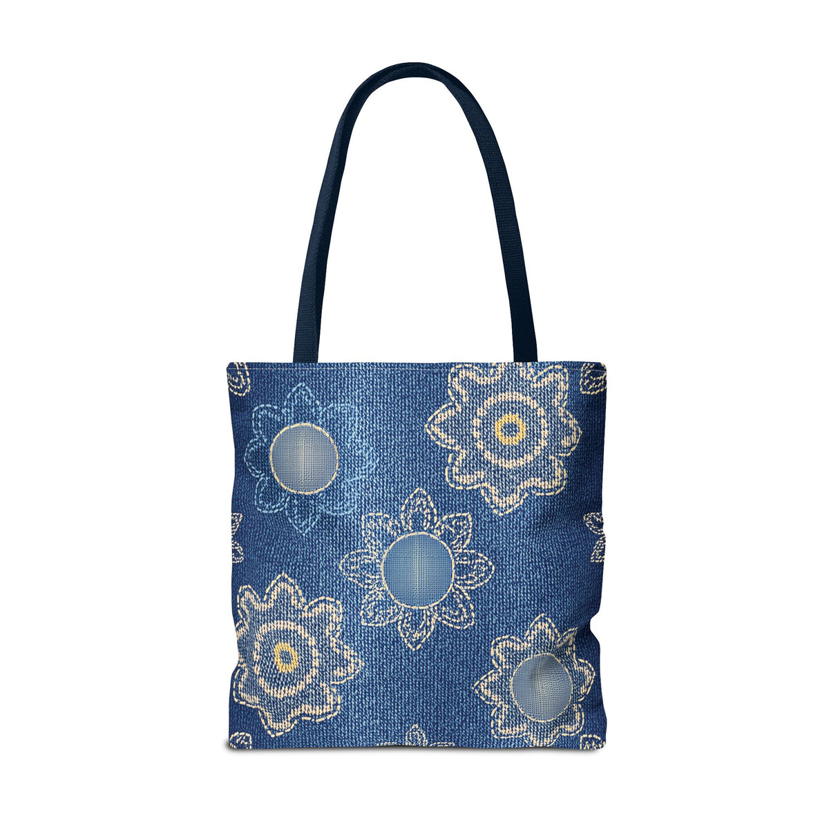 Denim Fabric Imitation Print Unisex Canvas Bag Poly Spun 3 Sizes Tote Bag 121