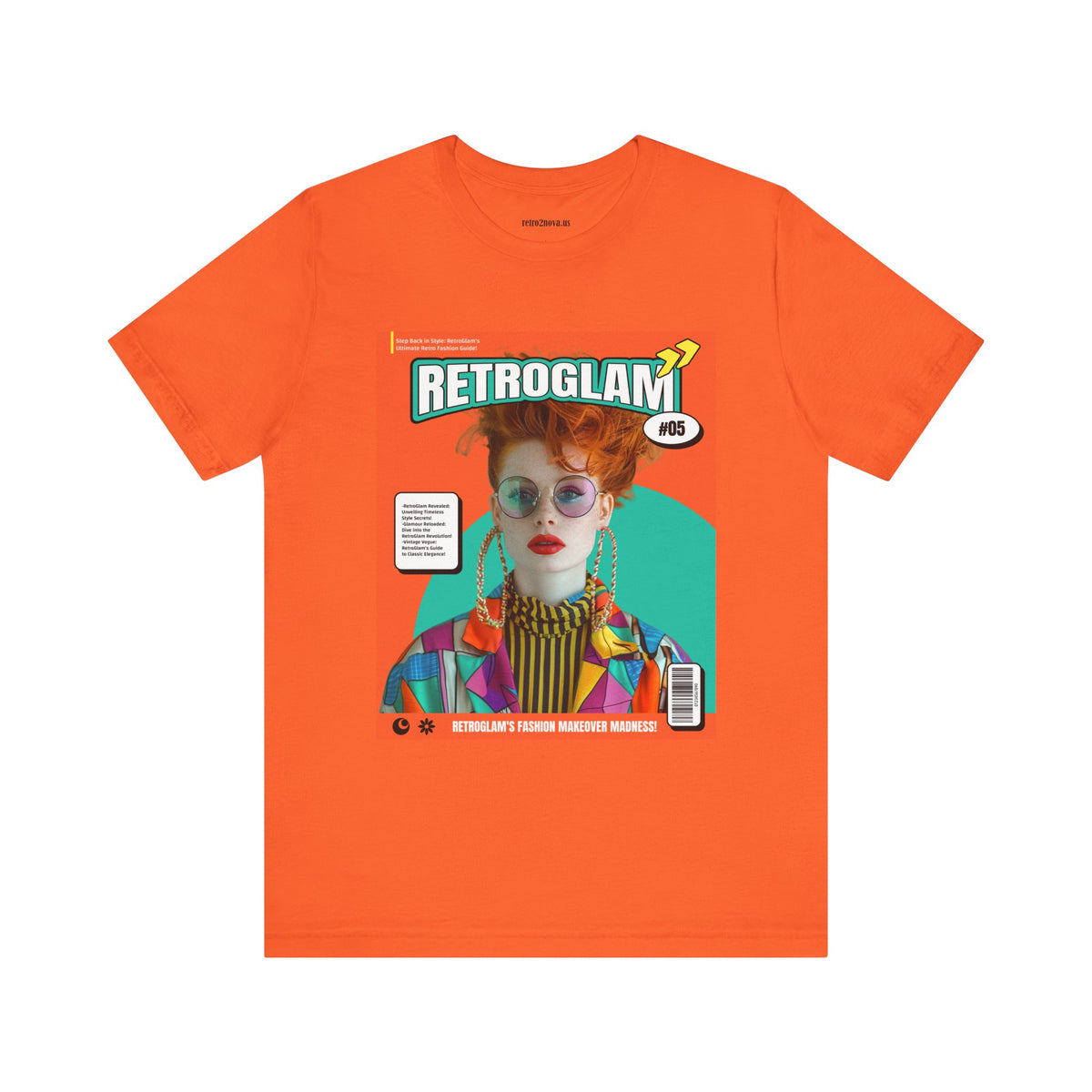 Magazine Cover Graphic Unisex Cotton Bella+Canvas Tee with Retro Poster ab30