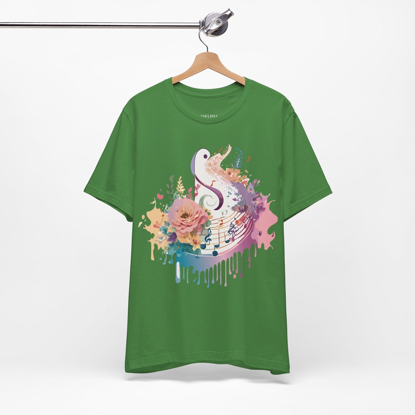 Adelpha Graphic Tee Unisex Short Sleeve Vintage Inspired Artwork Music Theme T Shirt
