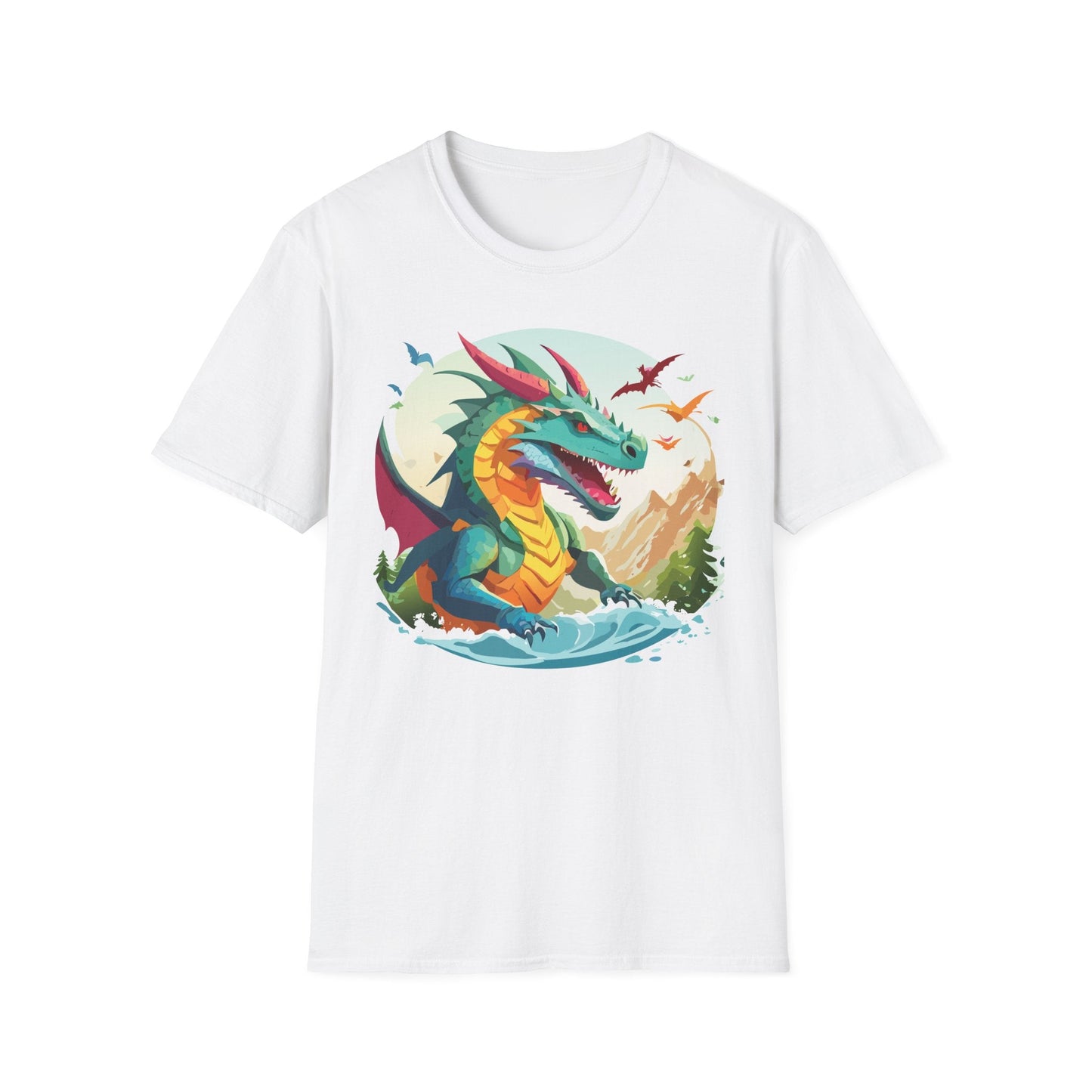 Dragon T Shirt Unisex Animal Tee Softstyle 64000 Premium 100 Percent Ring Spun Cotton
