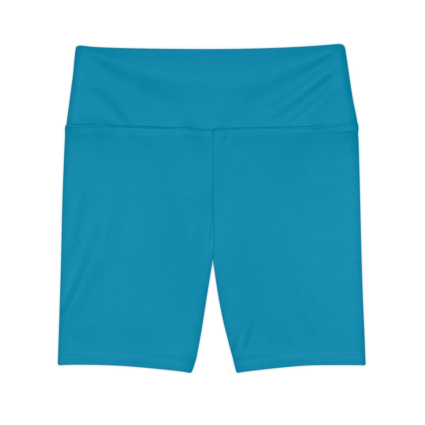 Bondi Blue Women's Workout Shorts — Solid High-Waist Biker Shorts for Exercise & Everyday Wear