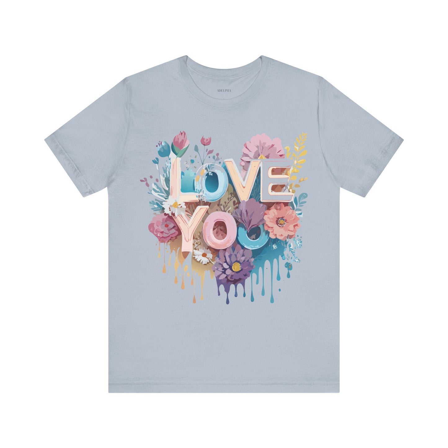 Valentine Day Graphic Unisex 100 Cotton Vintage Artwork with Love and Flower Design Tee 37