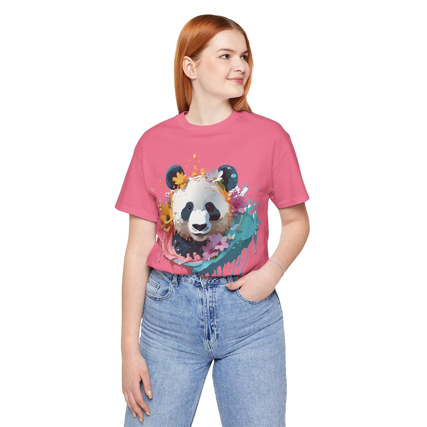 Panda Graphic Tee Unisex Jersey Short Sleeve Art Design Shirt By Adelpha Premium Casual Wear