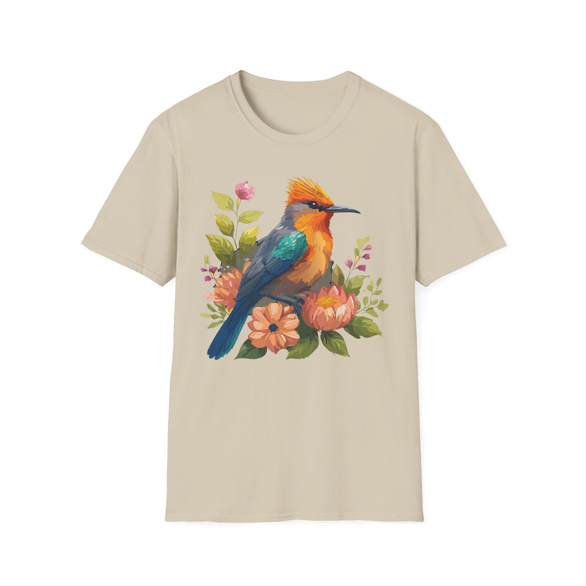 Colorful Tropical Bird shirt | Floral Watercolor Bird Illustration