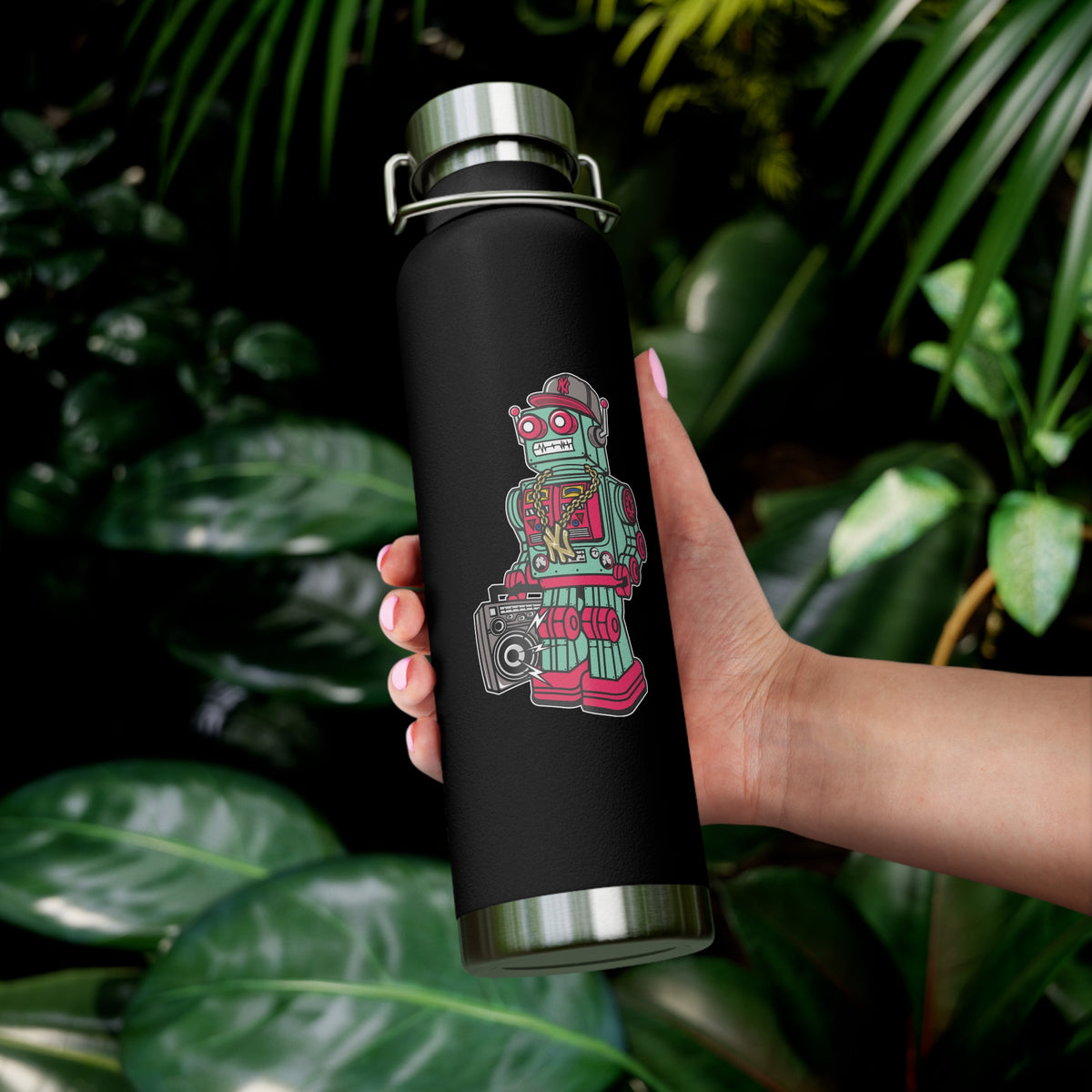 22oz Copper Insulated Water Bottle with Cartoon Design - CV44