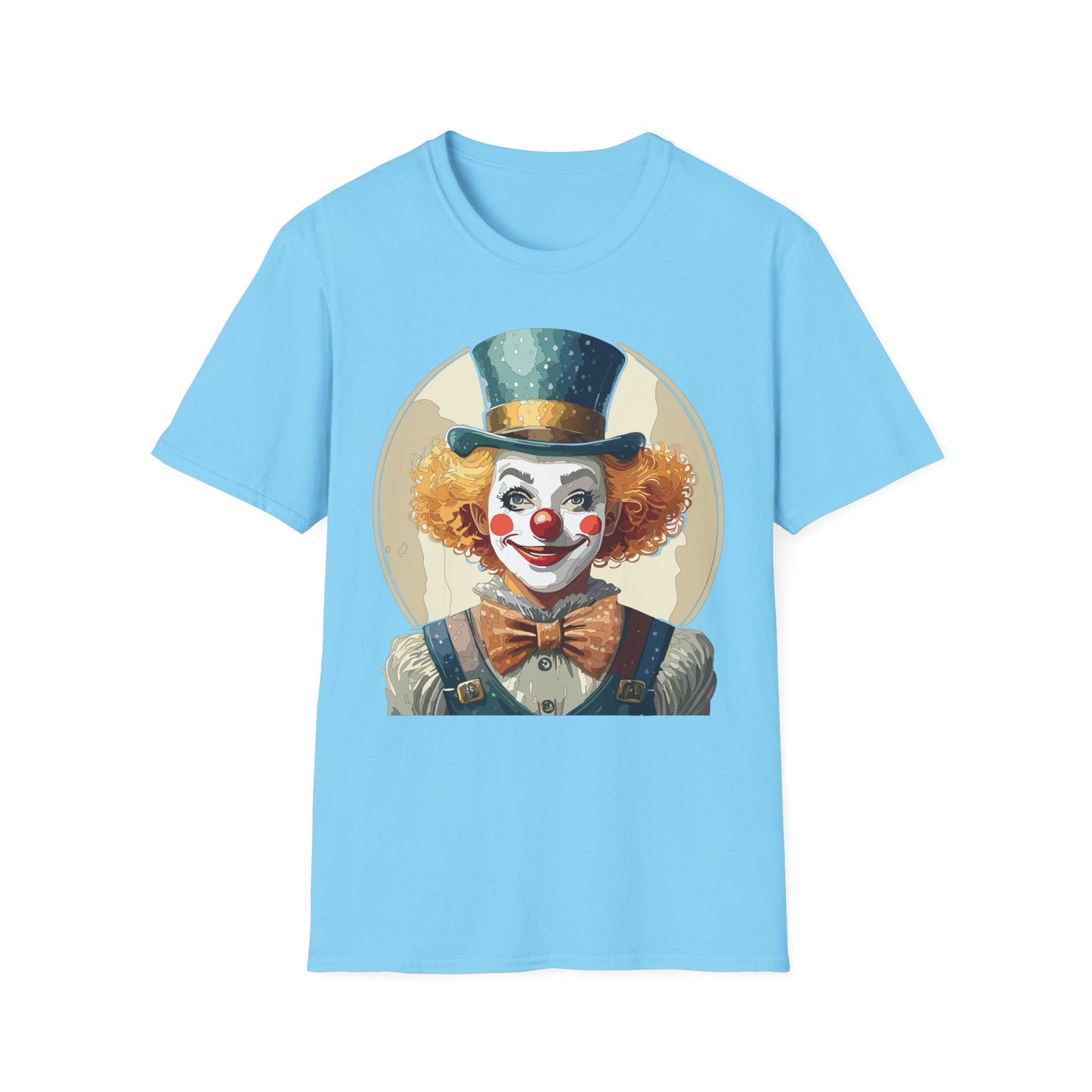 Clown Shirt Unisex T Shirt With Clown Circus Theme Funny Man Shirt Gildan Softstyle 64000