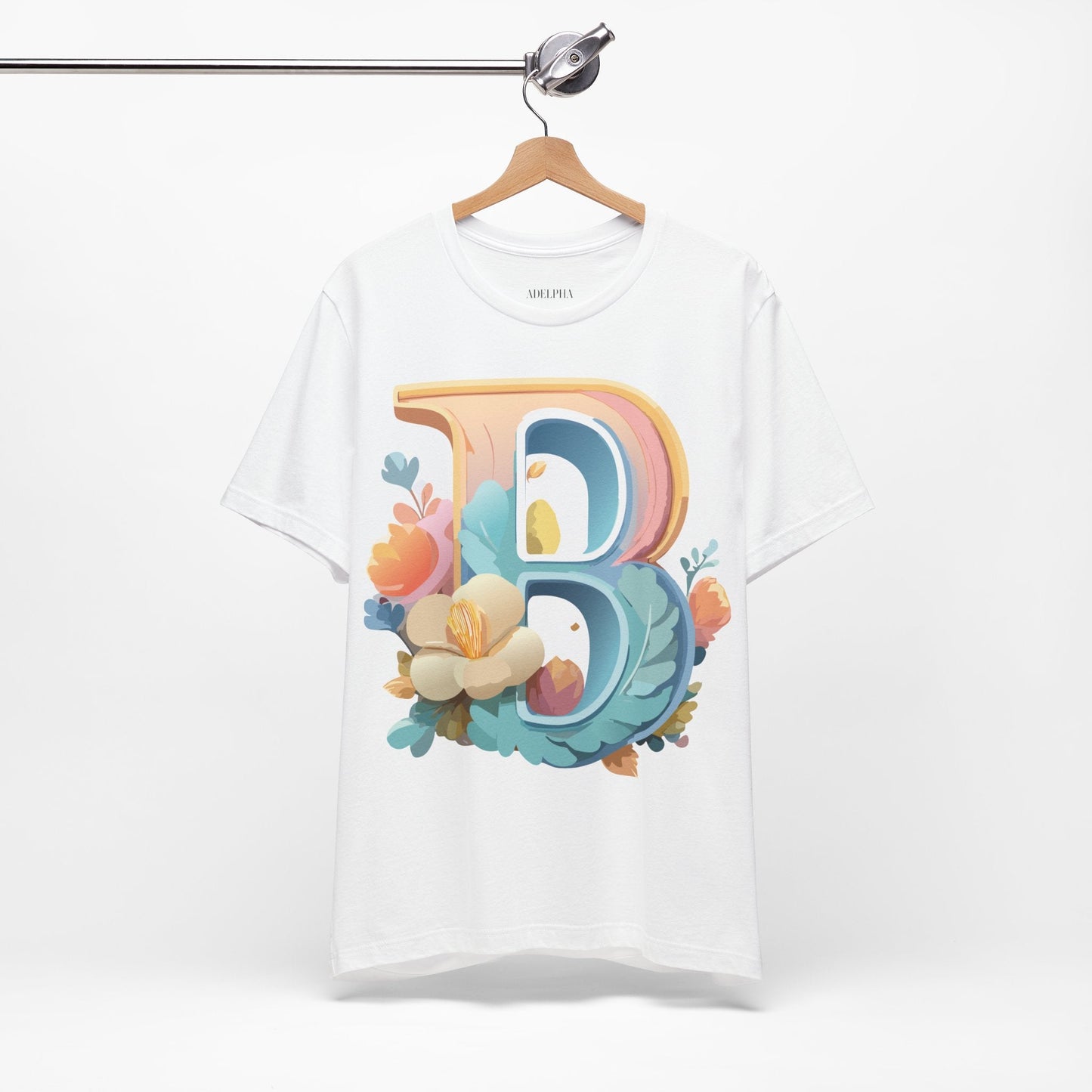 Letter B Graphic Tee Unisex Jersey Short Sleeve Shirt By Adelpha Vintage Artwork