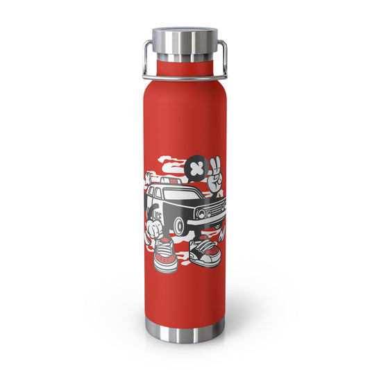 22oz Copper Insulated Water Bottle with Cartoon Design - CV31