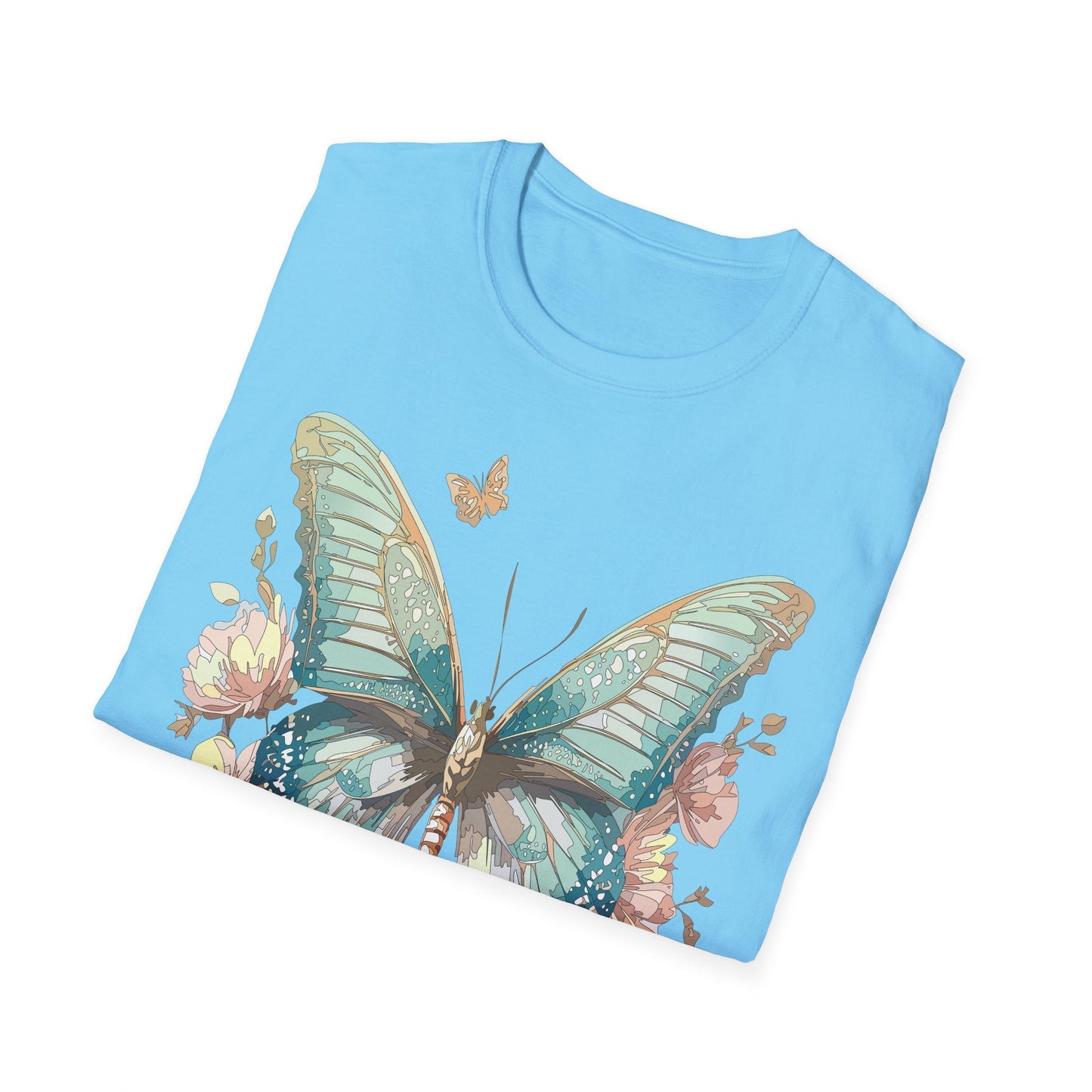 Butterfly Print Unisex T Shirt Monarch Design Softstyle 64000 Gildan Cotton Tee Quality
