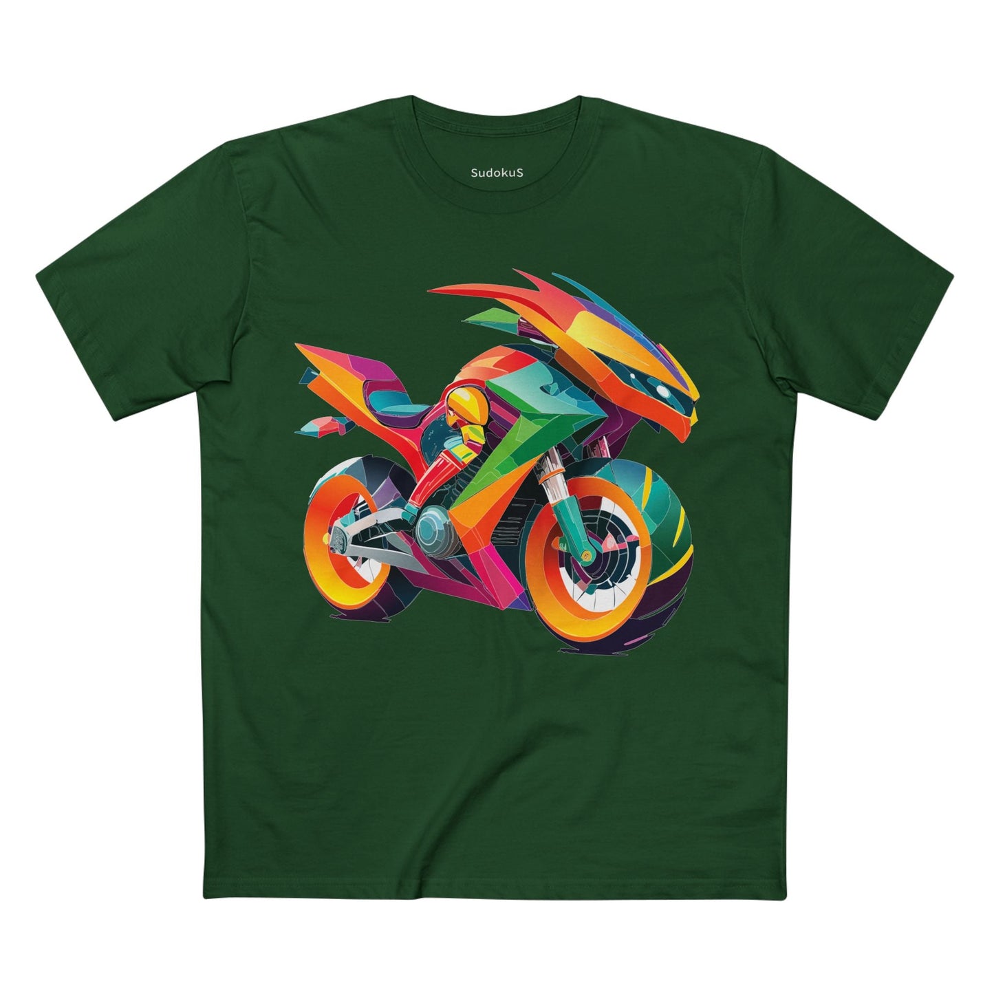 Moto Bike Graphic Unisex 100 Cotton Staple Tee 9