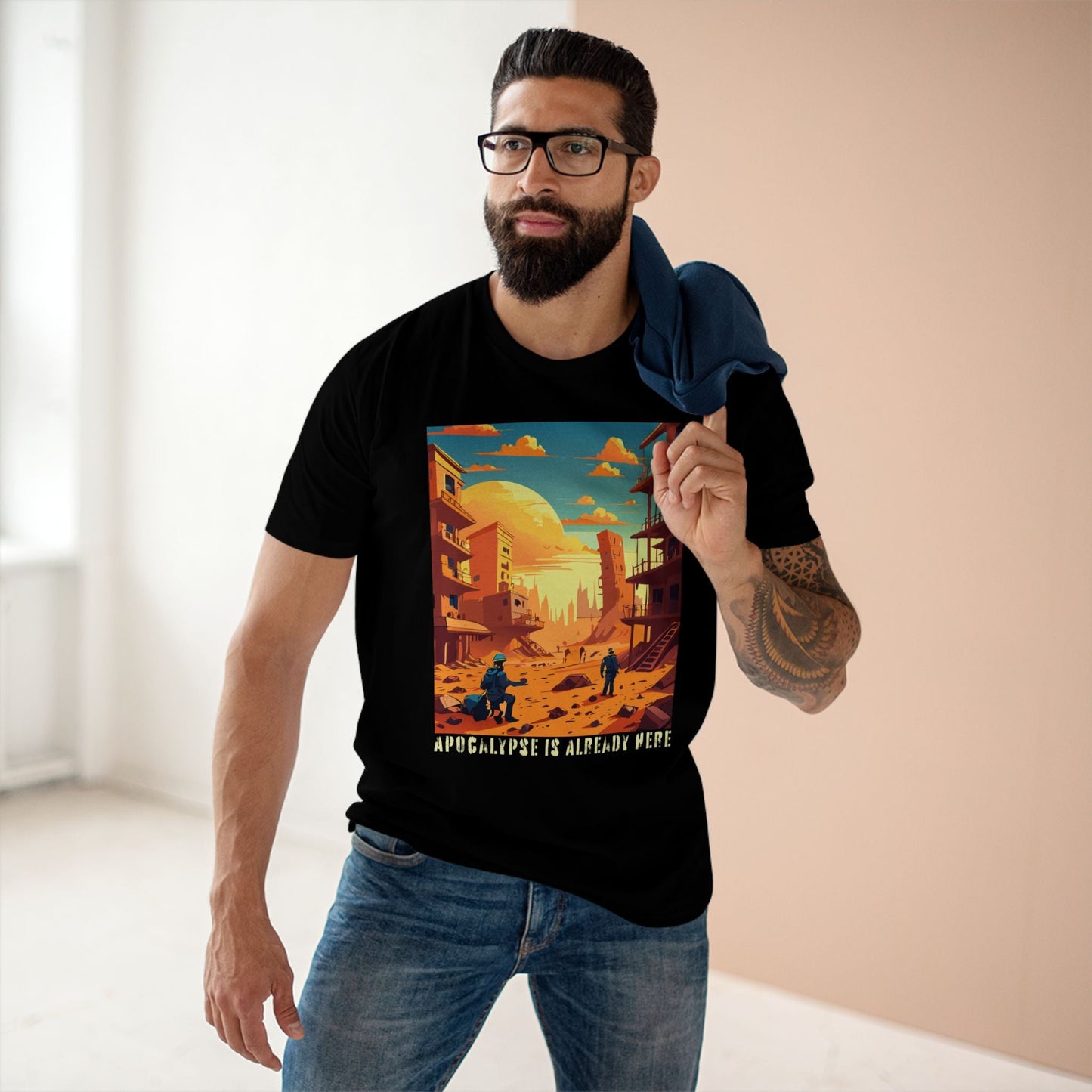 Cataclysm Doomsday Shirt Unisex Premium Cotton Tee With Original Art From Retro2Nova Art Collection