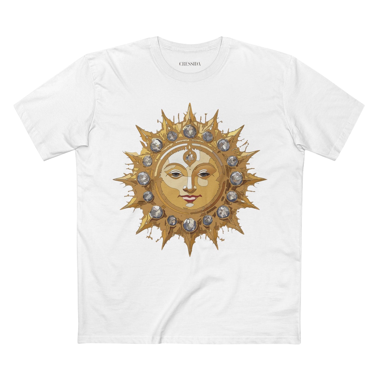 Gold Sun Graphic Unisex 100 Cotton T-Shirt with Golden Art Design 2